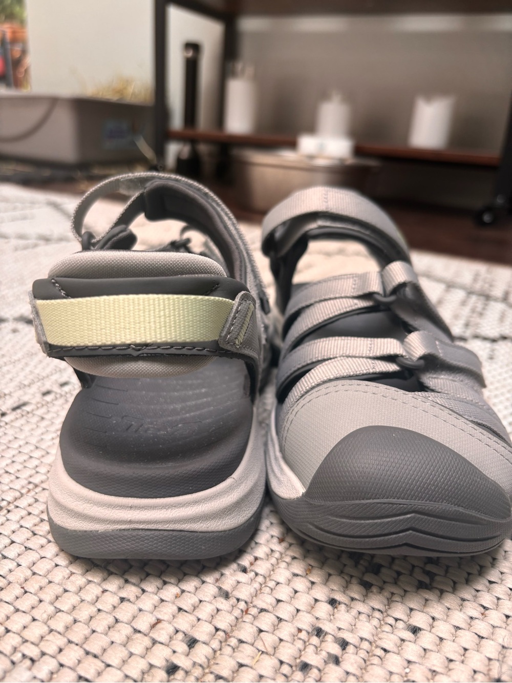 Teva Gray and Olive Strappy Hiking Sandals - Picture 4 of 5